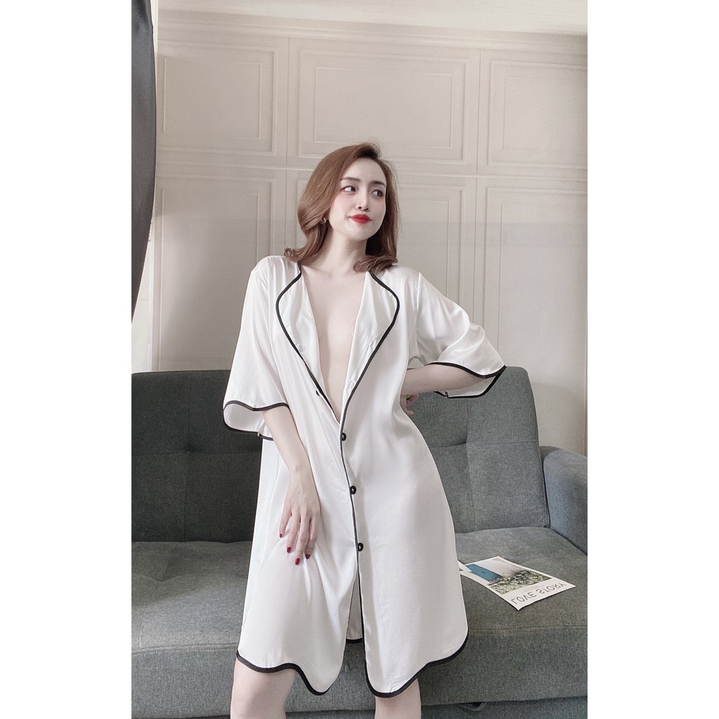 Váy ngủ nữ, kiểu dáng rộng có kèm quần, phom dáng thoải mái, chất mụa mịn mát, phom dưới 55kg