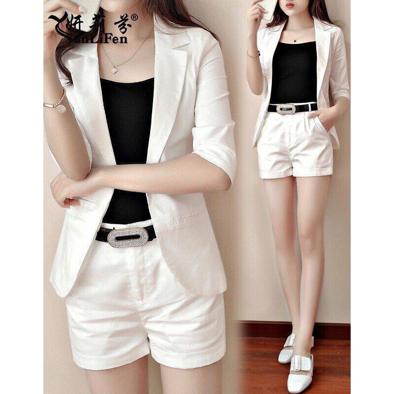 Set Vest 3 Món Kèm Nịt Cao Cấp - Bộ Vest Short Nữ Kaki Phối Áo Trong Thun Dệt Loại 1 | BigBuy360 - bigbuy360.vn