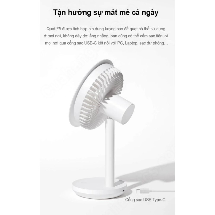 Quạt sạc pin để bàn SOLOVE F5 chính hãng