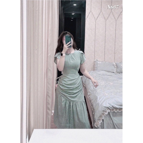 Váy maxi chấm bi 2 màu cực yêu🖤🖤🖤