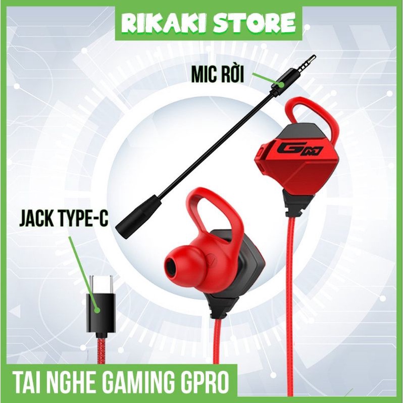 Tai Nghe Gaming GPRO Chuẩn TYPE-C Có Mic Rời Chuyên Dụng Chơi Free Fire, PUBG, Tốc Chiến