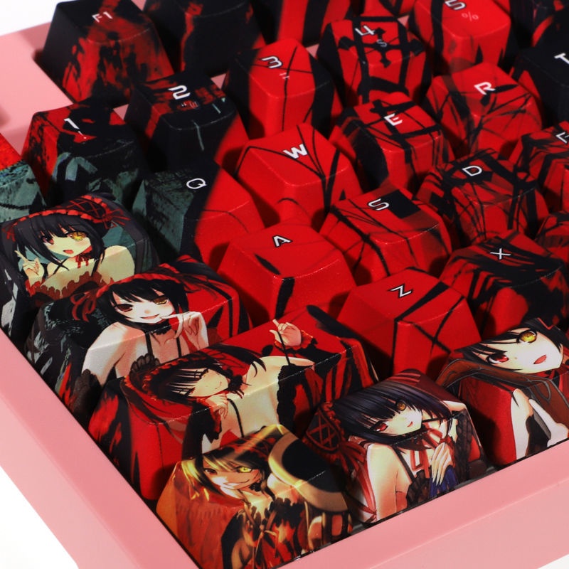 Tokisaki Kurumi keycap Cherry Profile DATE A LIVE theme Anime PBT Dye phụ Bàn phím cơ Keycaps