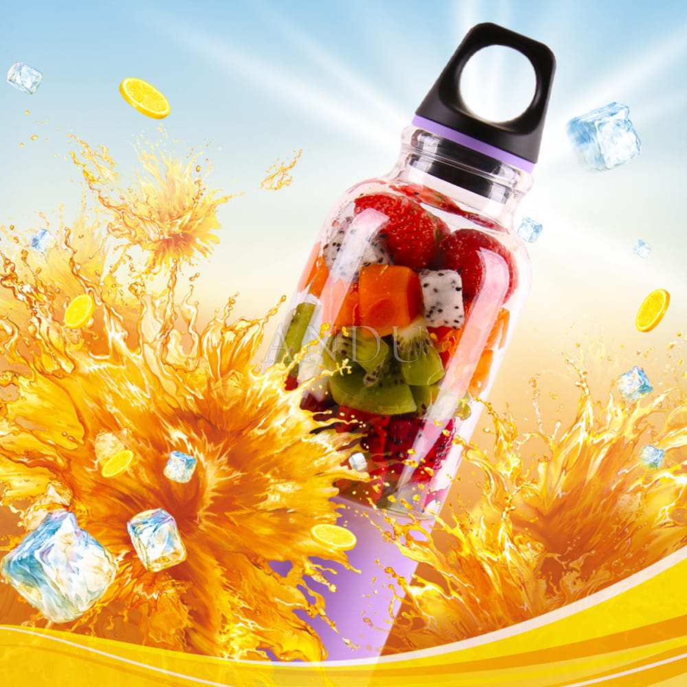 Máy Say Sinh Tố Cầm Tay Bingo, Máy Xay Mini Sạc Pin Cổng USB Có 4 Lưỡi Dao