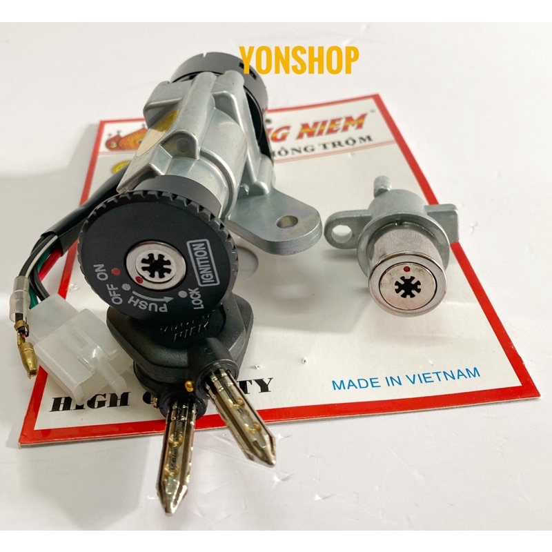 Bộ Ổ Khoá Xe YaZ 125 Chìa 6 -8 Cạnh Chống Trộm Hàng Cao Cấp Chính Hãng VƯƠNG NIỆM