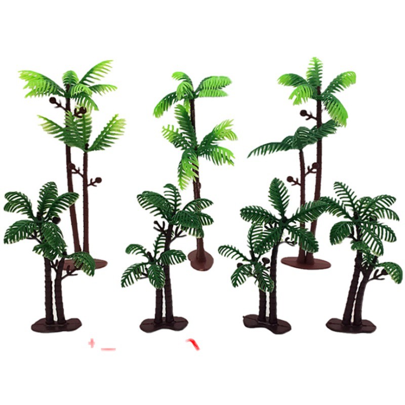 Đồ trang trí bánh  Set 10 cây dừa nhựa