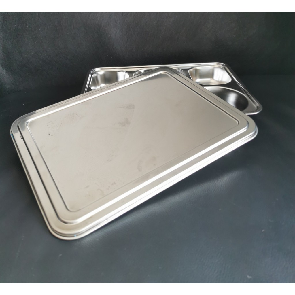 KHAY CƠM 5 NGĂN SÂU LÒNG NẮP INOX