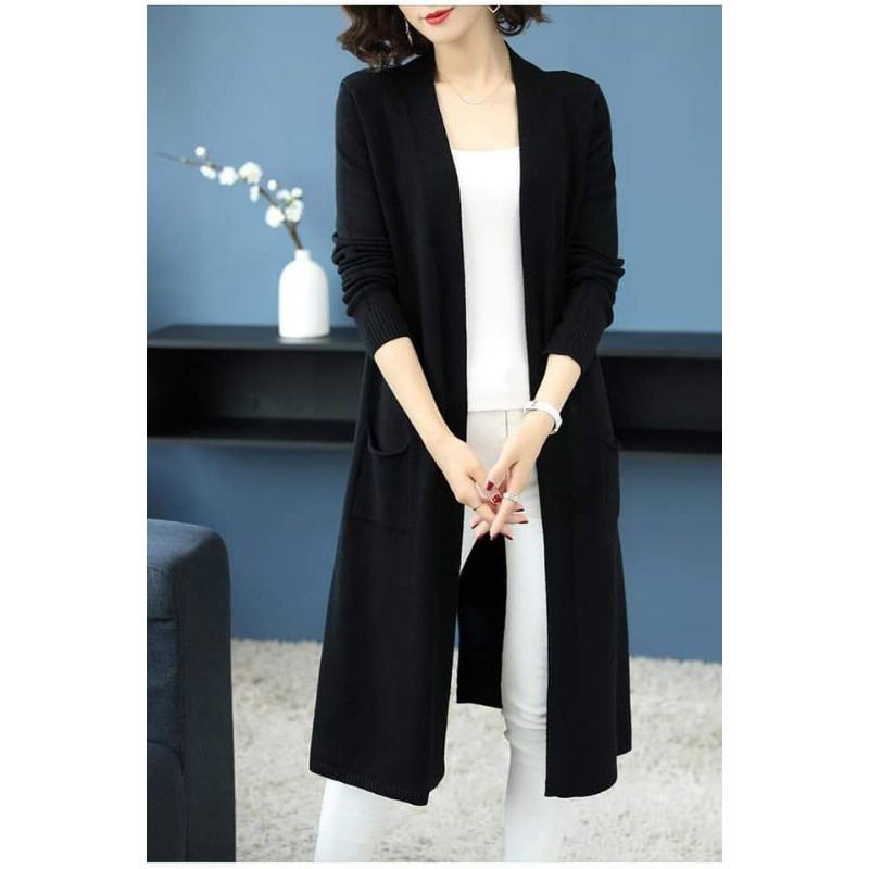 Áo khoác cardigan dáng dài len mịn hàng cao cấp.