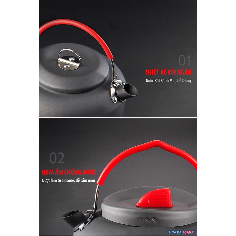 Ấm Nước Dã Ngoại Kèm Lọc Trà ALOCS CW-K06 | 1.4L