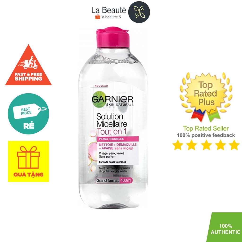 Garnier Skin Active Solution Micellaire Tout en 1 - Tẩy Trang Dung Tích 400ml Cho Mọi Loại Da