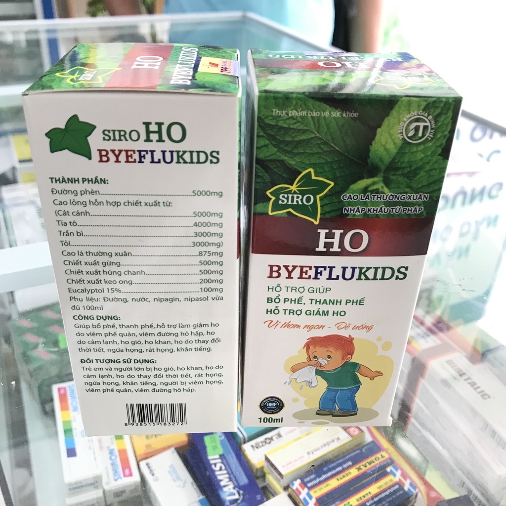 ✅ Siro ho cho trẻ Byeflukids 100ml siro cảm cúm cho bé người lớn giúp bổ phế giảm ho khan viêm họng rát họng