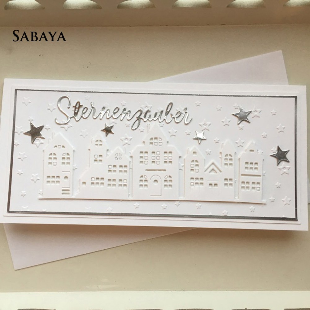 Khuôn Cắt Giấy Bằng Kim Loại Hình Ngôi Nhà Dùng Để Trang Trí Sổ Thủ Công