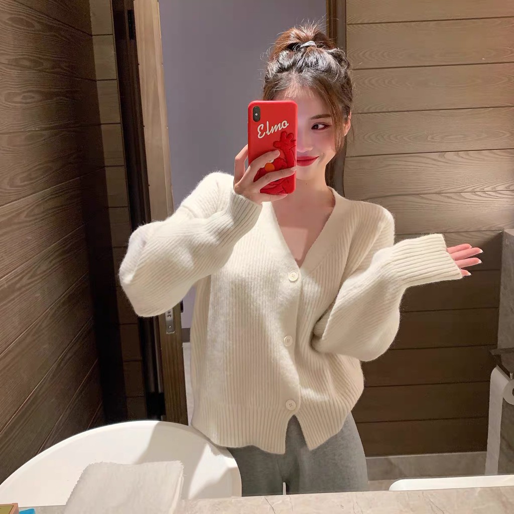 Long sleeve V-neck knitted top | BigBuy360 - bigbuy360.vn