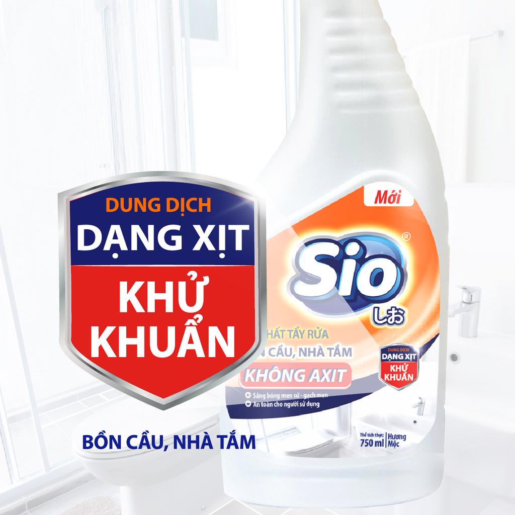Bộ 3 Chai Nước Tẩy Rửa Toilet SIO Hương Mộc 750ml - Tiện lợi và an toàn