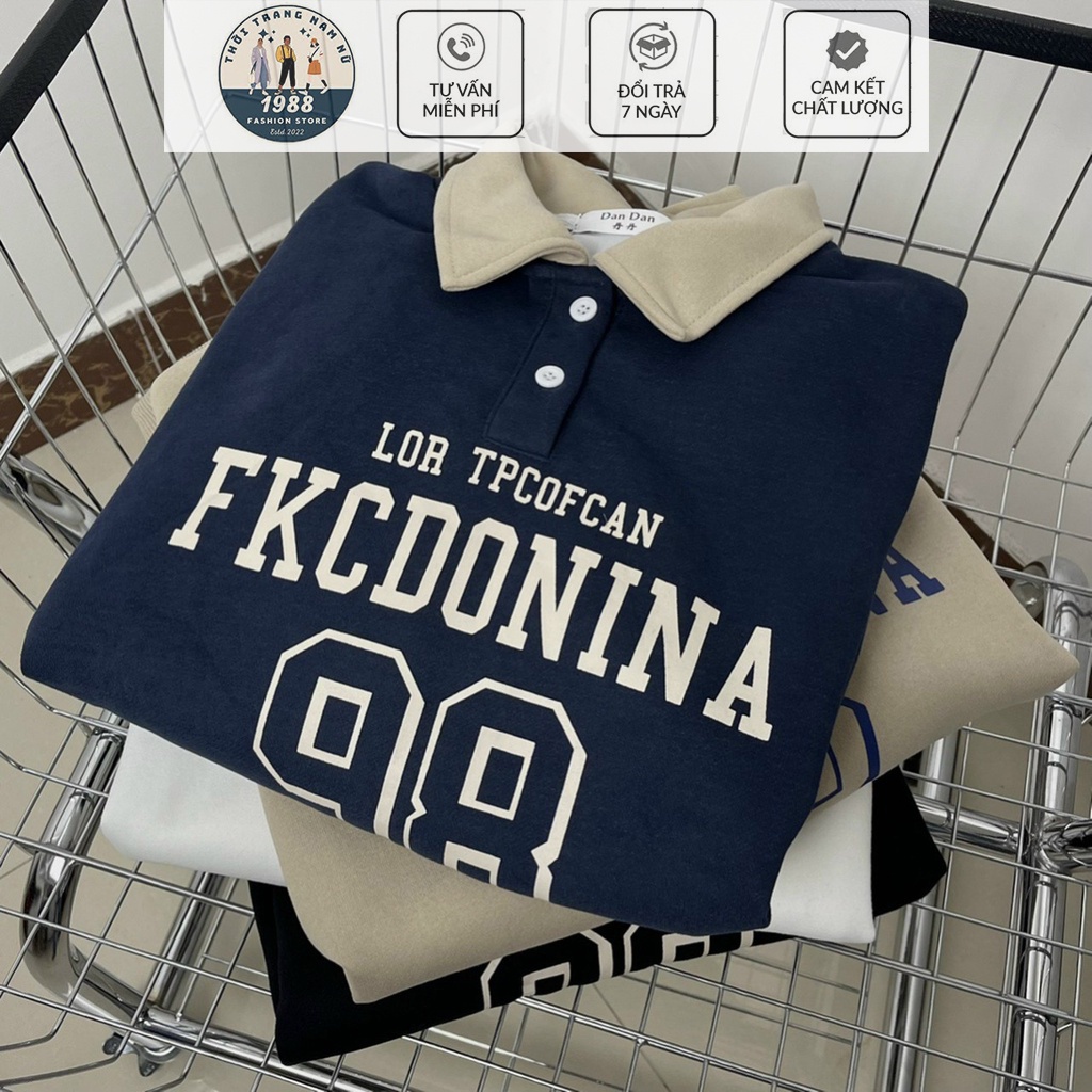 Áo Polo Nữ Tay Dài 98, Áo Polo Có Cổ Form Rộng Cotton 2 Màu Phong Cách Hàn Quốc (Hàng Chất Dày Dặn)