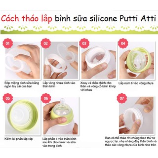 Bình sữa silicone Putti Atti có tay cầm