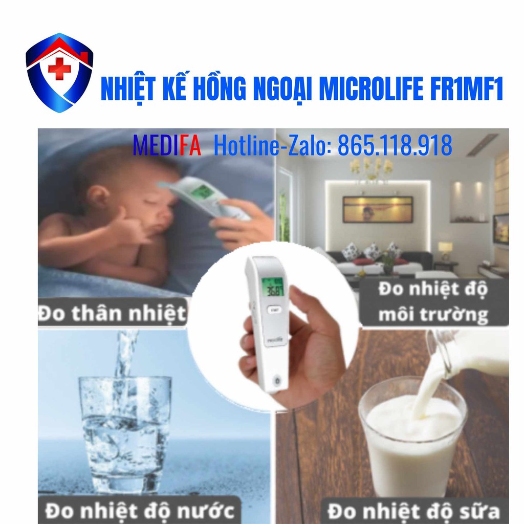 [SẴN HÀNG] Nhiệt kế hồng ngoại đo trán đa năng, FR1MF1, chính hãng Microlife/Thụy Sỹ, BH 2 năm 1 đổi 1