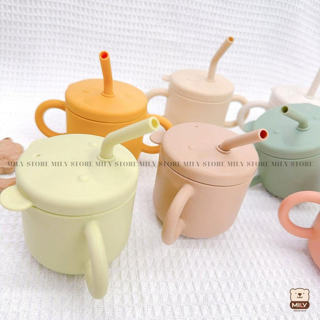 Cốc tập hút - cốc đựng đồ ăn dặm chính hãng Mily silicone cho bé từ 6 tháng