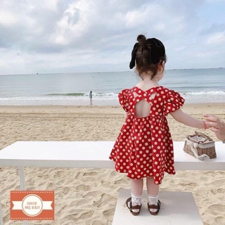 BÁN SỈ VÁY CHẤM BI ĐỎ CHO BÉ