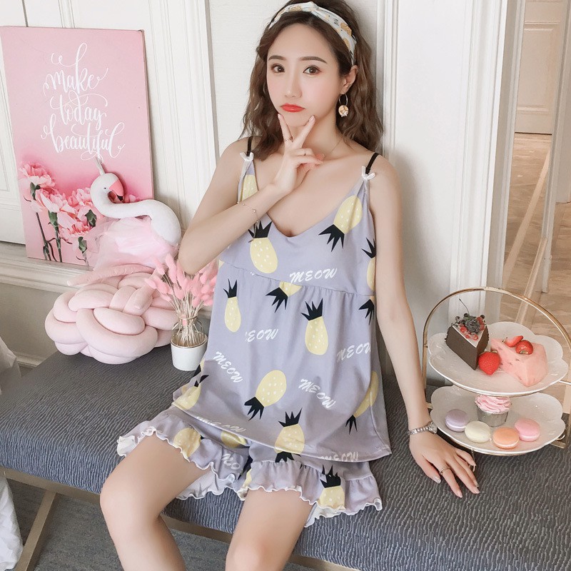 Mẫu Mới Bộ Đồ Ngủ Dây Đeo Mùa Hè Xinh - Bộ Đồ Mặc Nhà Dáng Hàn Quốc Có Mút Ngực BĐN02 Đẹp Cho Nữ | BigBuy360 - bigbuy360.vn