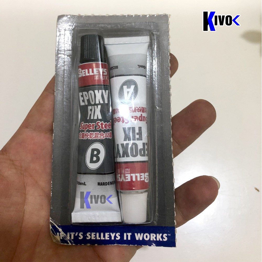 Keo AB Selleys Epoxy Fix Super Steel Nhỏ 20ml Keo AB Siêu Cứng 2 Thành Phần Keo Ab Chịu Nhiệt, Chịu Nước Dán Sắt, Gỗ Đá