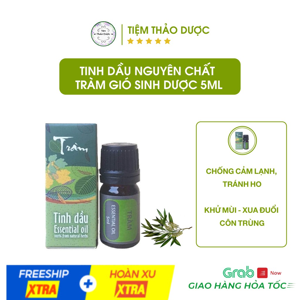 Tinh dầu tràm nguyên chất Tiệm Thảo Dược Xanh tinh dầu thiên nhiên ngừa muỗi đốt và côn trùng cắn