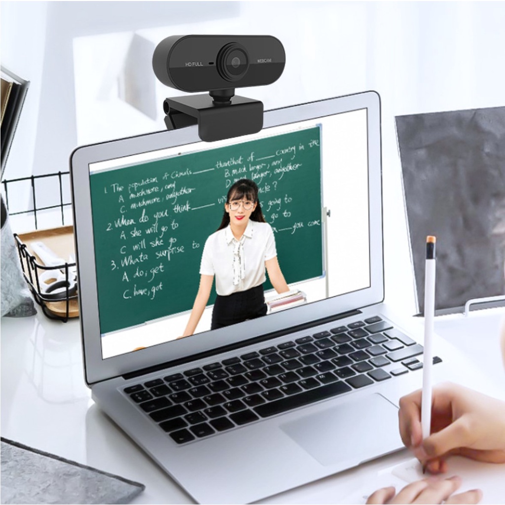 Webcam máy tính có mic full hd 1080p full box siêu nét cho pc laptop dùng để stream dạy và học online