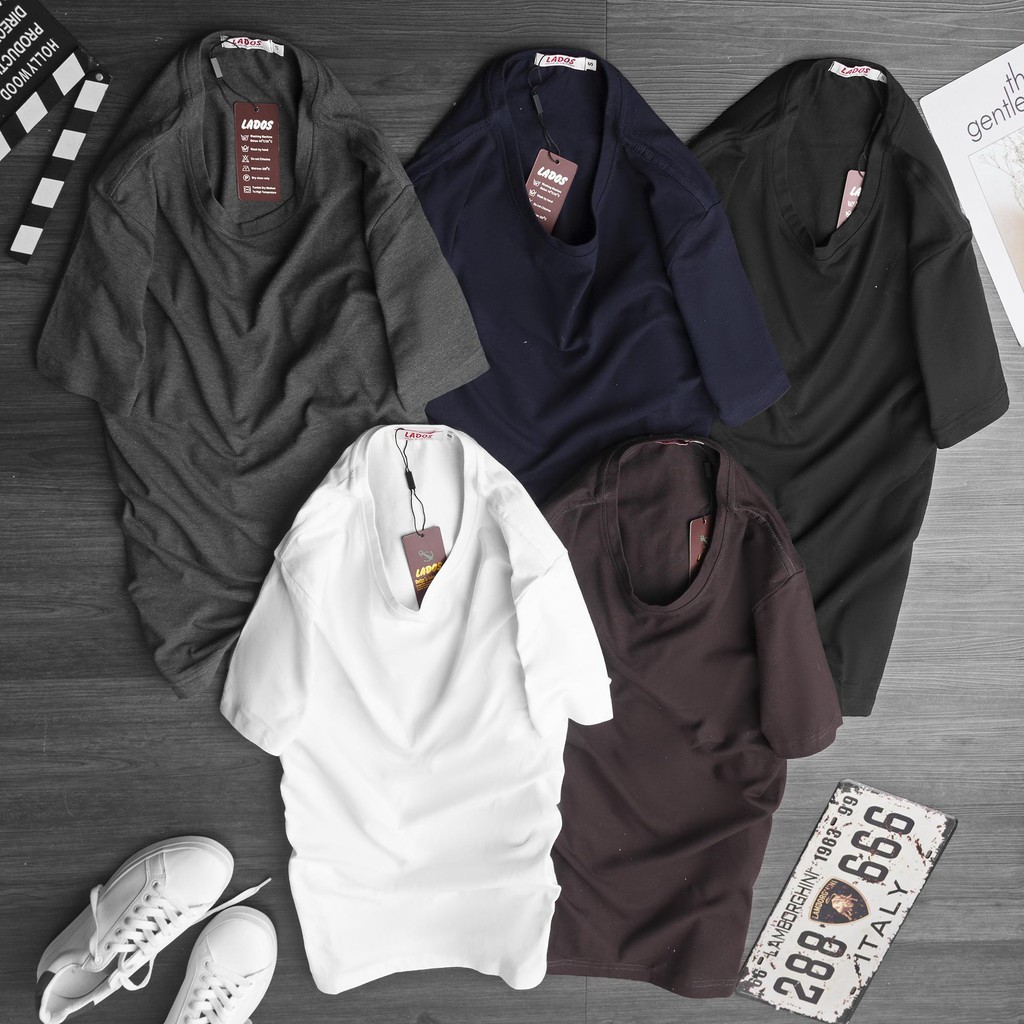 Áo Thun Tee cổ tròn 100% cotton 250gsm Unisex Lados-19144 chất dày dặn, thấm hút, phong cách trẻ trung | BigBuy360 - bigbuy360.vn