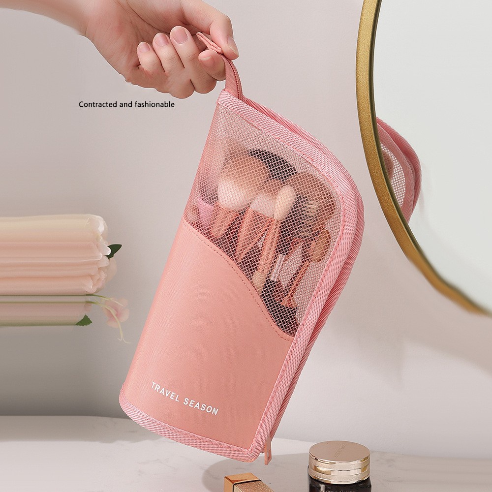 Túi Đựng Cọ Trang Điểm Cỡ Lớn Có Khóa Kéo Tiện Dụng