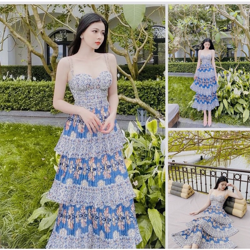 Đầm Maxi 2 Dây Đi Biển, Váy Maxi Dập Ly IVA06, Chất  Lụa Dập Ly, Họa Tiết Thổ Cẩm, Cho Dáng Dài Miên Man