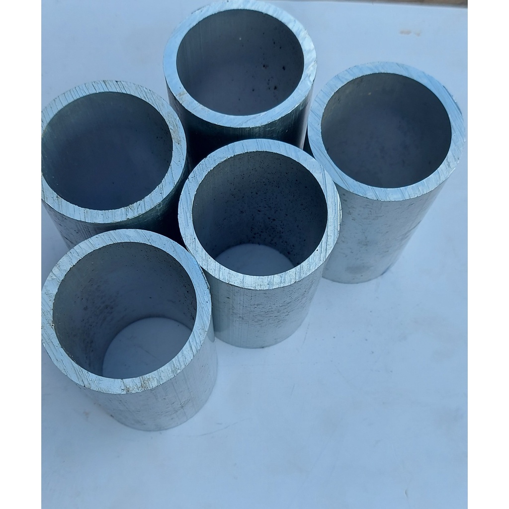 Combo 5 Nhôm ống Hàn Quốc sáng bóng kích thướt; phi 60mm x lỗ 50mm x dài 100mm phôi nhôm  tròn  thành dày 5mm