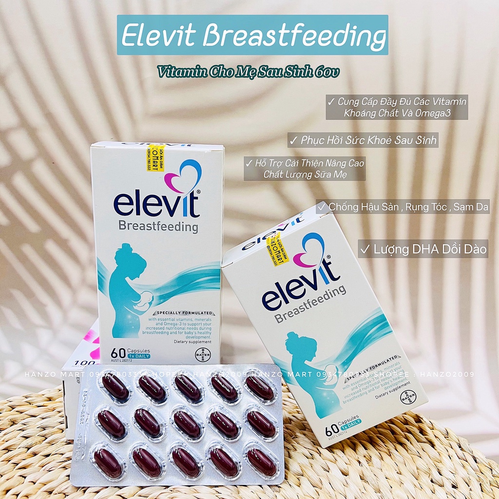 Elevit Sau Sinh Cho Con Bú Breastfeeding Của Úc - 60 viên