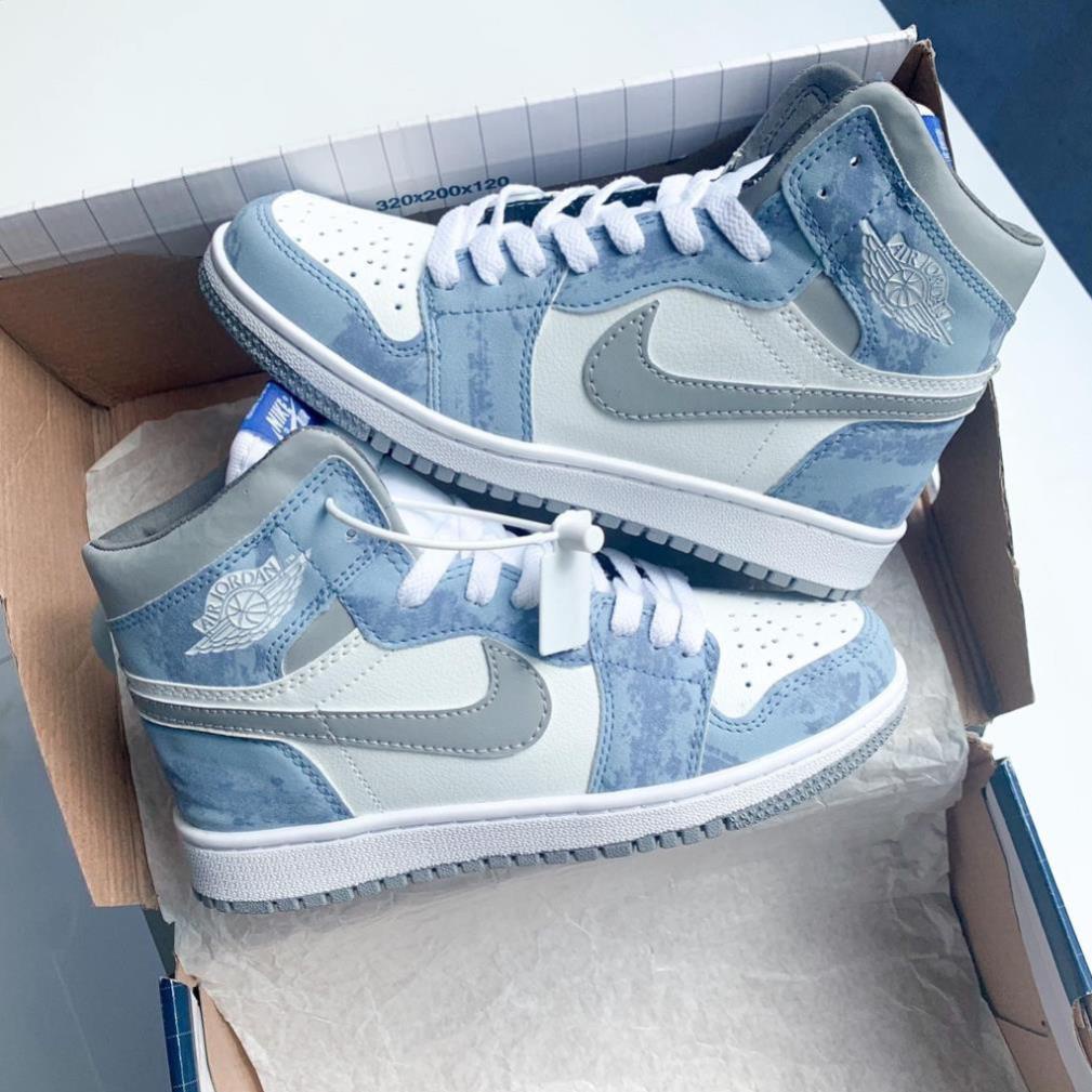 Giày Jordan 1 Retro OG Hyper Royal cổ cao, Giày thể thao nam nữ Jordan 1 Hyper Royal Xanh Loang Full Box Bill