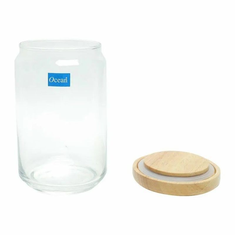 Lọ Thủy Tinh Ocean Nắp Gỗ 1Lít Có Gioăng Cao Su Kín Khít