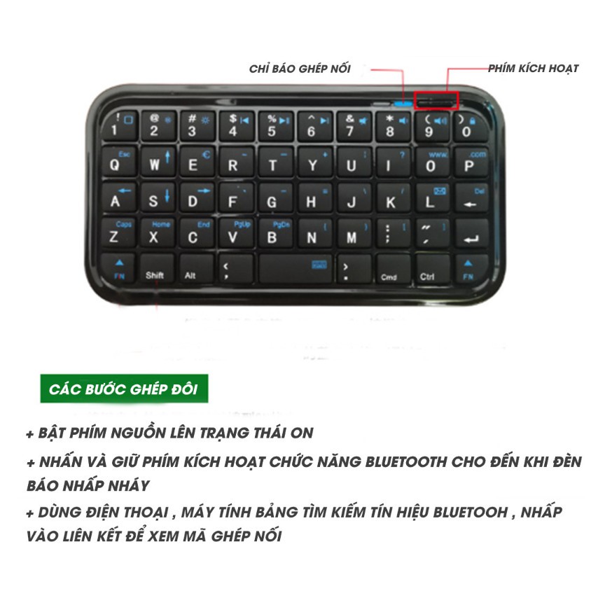 KEYBOARD POCKET BÀN PHÍM BLUETOOTH ALL-IN-1 [ Home and Garden ]