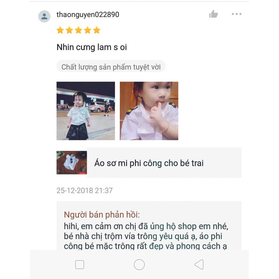 Áo sơ mi phi công cho cả bé trai bé gái