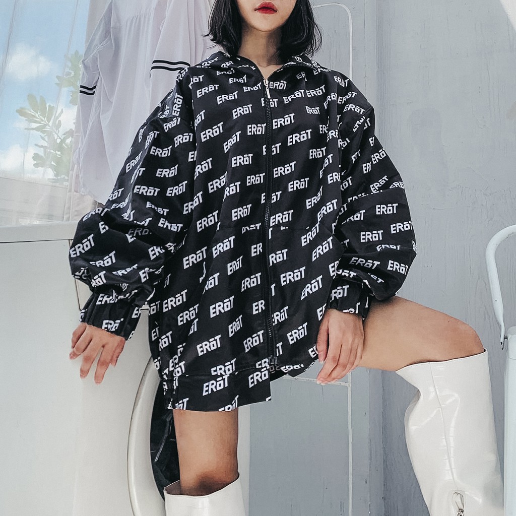 Áo Khoác Dù hai lớp in chữ erot cá tính _AKD erot clothing