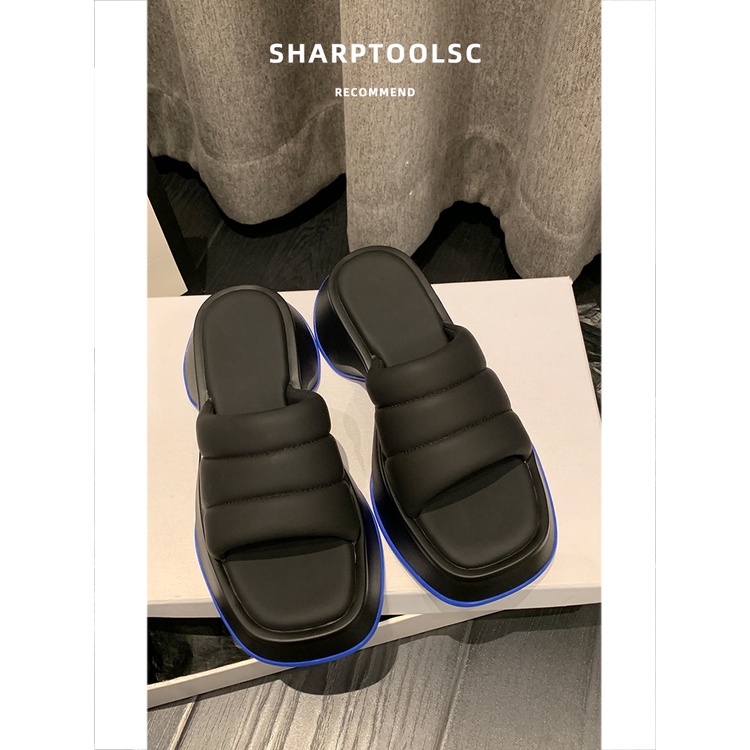 Dép sandal đế dày phong cách châu âu thời trang mùa hè 2022 cao cấp dễ phối đồ cho nữ