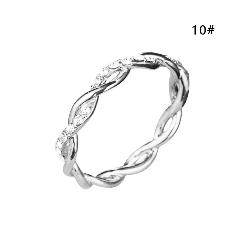 Nhẫn đeo ngón tay đính đá nhân tạo 10 cỡ sang trọng hợp thời trang