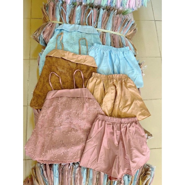 Set Áo Hai Dây Voan Lông Vũ Và Quần Đùi - Form Suông Rộng Thoải Mái - Tiểu Thư Bánh Bèo Cute