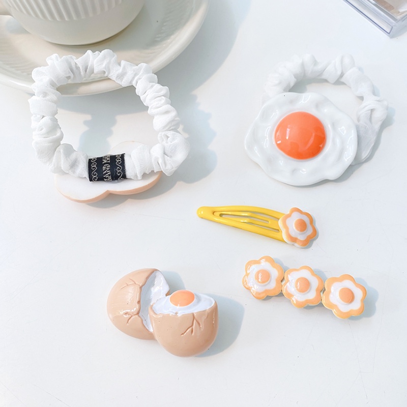 Đồ cột tóc/ kẹp tóc thiết kế hình quả trứng hoạt hình phong cách Hàn Quốc sáng tạo dễ thương