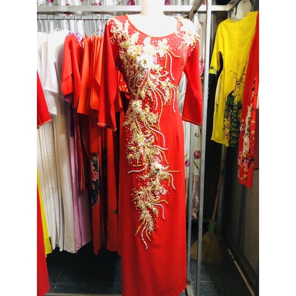 Áo dài đính đá 4 tà siêu đẹp mà giá rẻ