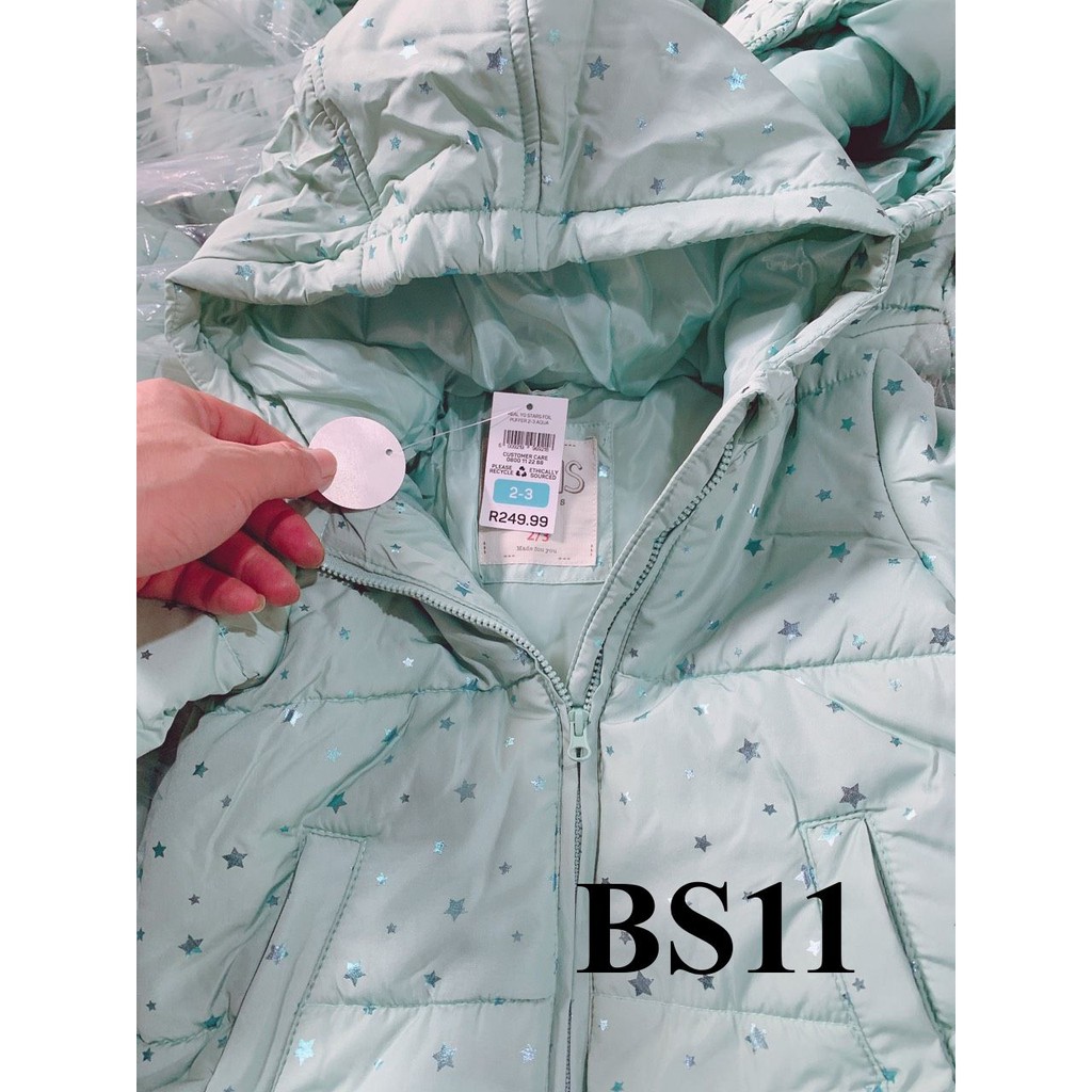 * Mã BS11: Áo phao bé gái hai màu in sao Real Kids xuất dự xịn đét, áo đẹp quá bé mặc lên rất đáng yêu