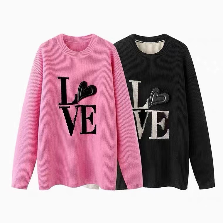 Áo sweater Dệt Kim Tay Dài Dáng Rộng Màu Sắc Thời Trang Mùa Thu Cho Nữ