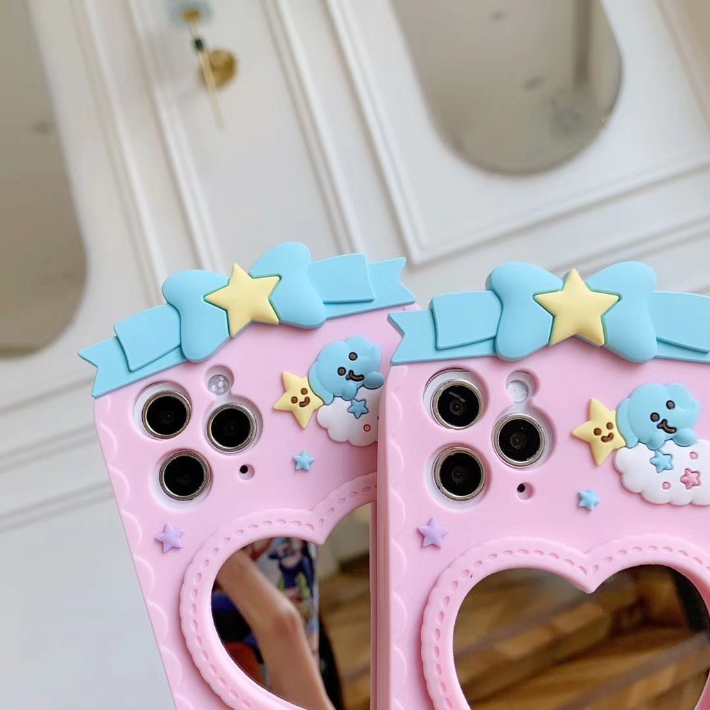 ỐP LƯNG IPHONE HÌNH LITTLE TWIN STARS CÓ GƯƠNG TRÁI TIM SIÊU XINH/ TỪ IPHONE 6 ĐẾN IPHONE 12 - ORDER 10 NGÀY