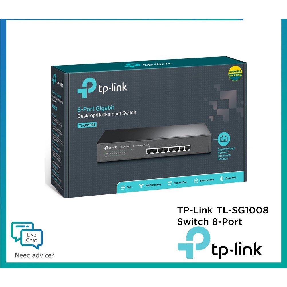 Switch 8 Port TP-LINK TL-SG1008 Gigabit 10/100/1000Mbps. Hàng chính hãng