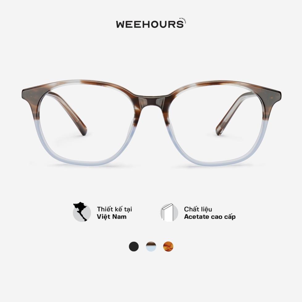 Gọng kính cận nam/nữ WeeHours HAF, dáng vuông thời trang, nhựa Acetate cao cấp