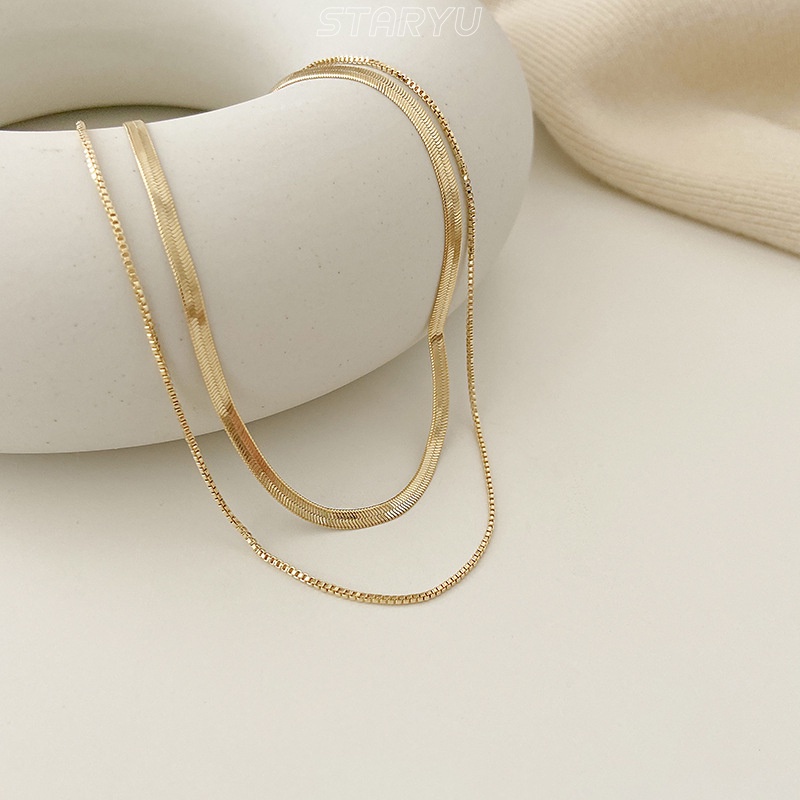 Vòng cổ Hai Lớp Bằng Thép Titan Phong Cách Cá Tính Cho Nam Nữ