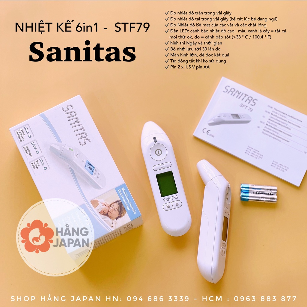 Nhiệt kế điện tử thông minh Sanitas STF-79 6in1 - Cho kết quả đo nhiệt độ nhanh chính xác