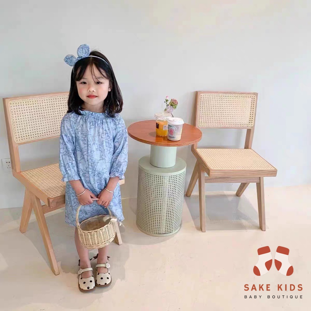 Giày búp bê bé gái-Giày sandal quai dán đế cao su chống trượt phối nơ sạu chấm bi cho bé từ 1-5 tuổi M11