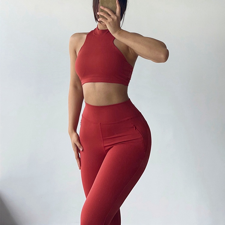 ĐỒ TẬP GYM YOGA MITAO, Áo Bra tập gym cao cấp - Dây kéo vô hình nửa cao cổ hình chữ I đồ lót thể thao sexy